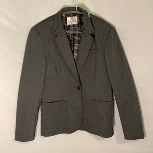 H2H Blazer Women Suit Jacket Gray Stretch Medium Work Career Academia